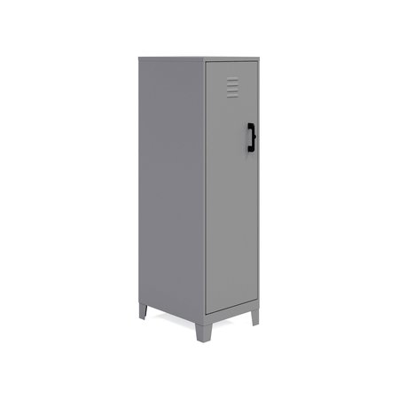 Space Solutions 53.38 in.H 4 Shelf Storage Locker Cabinet, Fully Assembled, 3 in. Riser Legs, Arctic Silver 25227
